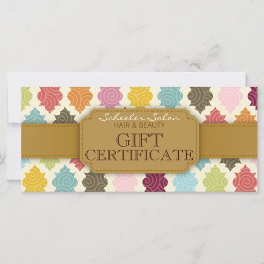 モロッコカラフルクローバーギフト証書 (正面)