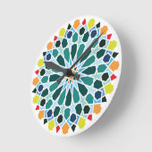 モロッコカラフルタイルの壁時計 ラウンド壁時計 (傾斜)
