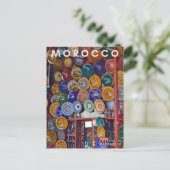 モロッコカラフルマラケシュの美しい陶器 ポストカード (スタンド正面)