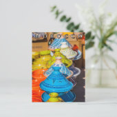 モロッコカラフルマラケシュタジン陶器 ポストカード (スタンド正面)