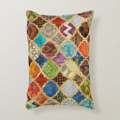 モロッコカラフル金ゴールドクールパタモダンーンBoho アクセントクッション (正面(垂直))