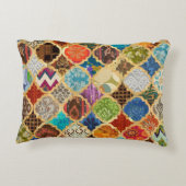 モロッコカラフル金ゴールドクールパタモダンーンBoho アクセントクッション (裏面)
