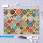 モロッコカラフル金ゴールドクールパターン分離 薄葉紙 (クラフト)