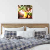 モロッコガーデン – 黄色のポットのシダ キャンバスプリント (インサイチュ (寝室))