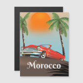 モロッコクラシックの赤い車の旅行ポスター (正面/裏面)