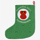 モロッコクリスマスエンジェルパーソナライズされた国旗 ラージクリスマスストッキング (裏面)