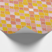 モロッコクローバーブリリアントバーミリオンアンドアンバー ラッピングペーパー (角)