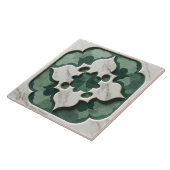 モロッコクローバーミュート緑と白の大理石 タイル (側面)