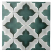 モロッコクローバーミュート緑と白の大理石 タイル (正面)