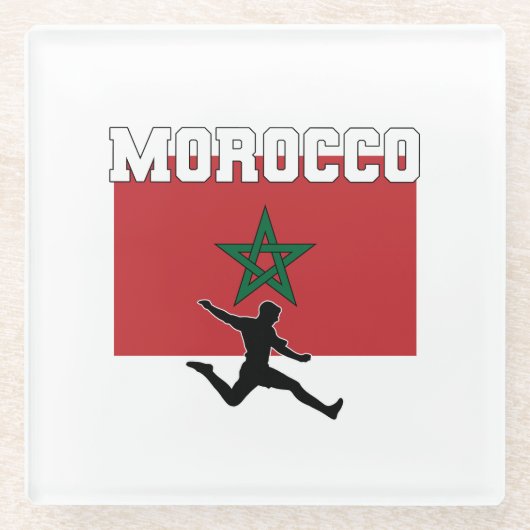 モロッコサッカーサッカー代表 ガラスコースター (正面)