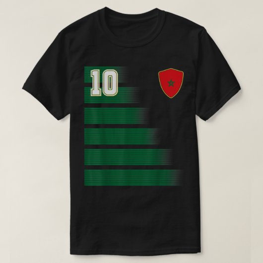 モロッコサッカーモロッコサッカージャージーレトロ10 M Tシャツ (デザイン正面)