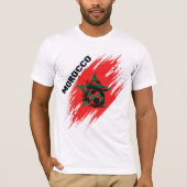モロッコサッカー旗デザイン Tシャツ (正面)