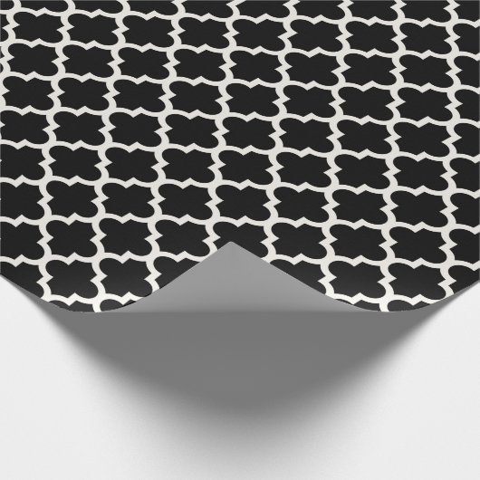 モロッコスタイリッシュアイボリークローバーパタ結婚ーン ラッピングペーパー (角)