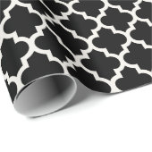 モロッコスタイリッシュアイボリークローバーパタ結婚ーン ラッピングペーパー (ロールコーナー)