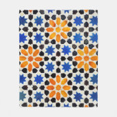 モロッコスタイルのタイルのアラビアモザイク フリースブランケット (正面)