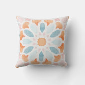 モロッコスタイルの青とオレンジの枕 クッション (裏面)