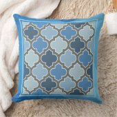 モロッコスタイルパターンと青グランジ背景 クッション (ブランケット)