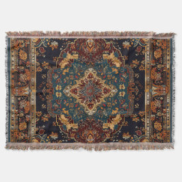 モロッコスタイル赤青 スローブランケット