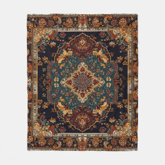 モロッコスタイル赤青 フリースブランケット