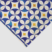 モロッコスペインのタイル海軍ブルーイエローホワイト 薄葉紙 (詳細)