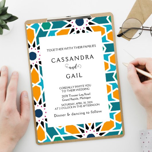 モロッコゼリジ結婚式招待状 招待状