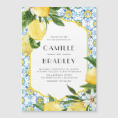 モロッコタイルとレ地中海のモ結婚ンス マグネット招待状 (正面)