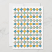 モロッコタイルイエローブルーゴールデン結婚ズ 招待状 (裏面)