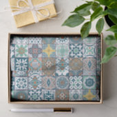 モロッコタイルオレンジと光ターコイズ 薄葉紙 (ギフト)