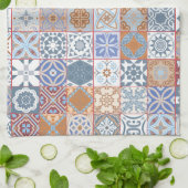 モロッコタイルカラフル キッチンタオル (折り畳み)