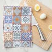 モロッコタイルカラフル キッチンタオル (四つ折り)