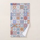 モロッコタイルカラフル バスタオルセット (ハンドタオル)