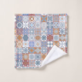 モロッコタイルカラフル バスタオルセット (ウォッシュタオル)