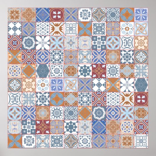 モロッコタイルカラフル ポスター (正面)