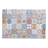 モロッコタイルカラフル 枕カバー (裏面)