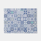 モロッコタイルパステルブルー ドアマット (正面)