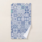 モロッコタイルパステルブルー バスタオルセット (ハンドタオル)