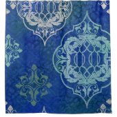 モロッコタイルパターンモダングローバルスタイルシックアート シャワーカーテン (正面)