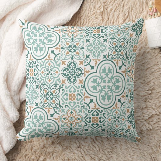 モロッコタイルパターン装飾用クッション クッション (ブランケット)
