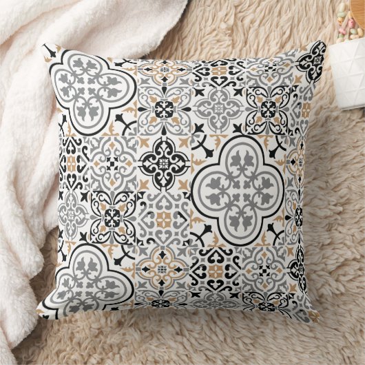 モロッコタイルパターン装飾用クッション クッション (ブランケット)