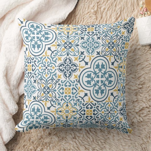モロッコタイルパターン装飾用クッション クッション (ブランケット)