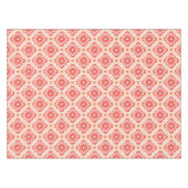 モロッコタイルパターン – コーラルオレンジの色合い テーブルクロス (正面(横))