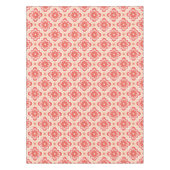 モロッコタイルパターン – コーラルオレンジの色合い テーブルクロス (正面)