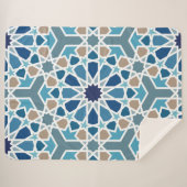 モロッコタイルパターン シェルパブランケット (正面(横))