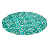 モロッコタイルパターン – ターコイズとアクア カッティングボード (角)