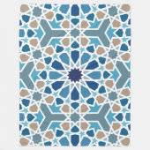 モロッコタイルパターン フリースブランケット (正面)