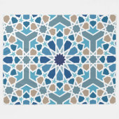 モロッコタイルパターン フリースブランケット (正面(横))