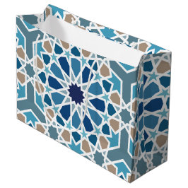 モロッコタイルパターン ラージペーパーバッグ