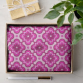 モロッコタイルパターン – 明るい赤紫色ピンク 薄葉紙 (ギフト)