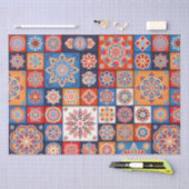 モロッコタイルパターン 薄葉紙 (クラフト)