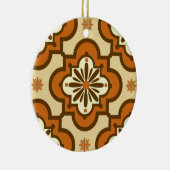 モロッコタイルパターン – 錆と褐色 セラミックオーナメント (右)